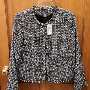 NWT Chelsea & Theodore Blazer Jacket Black/White Size L